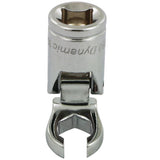 3/8" Drive Metric Flex Head, Crow Foot Flare Nut Chrome Sockets